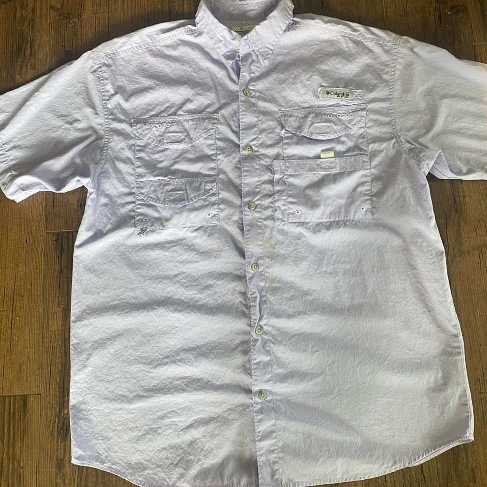 Columbia Men's Lavender Casual Button Down Shirt